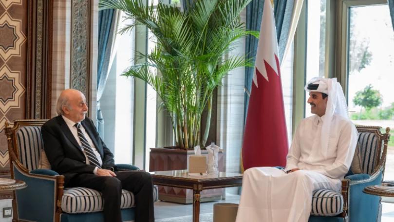 أمير قطر استقبل وليد جنبلاط